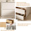 Solid Wood Bedside Table with 2 Drawers, Modern Nightstand with Microfiber Leather, Light Gray 4
