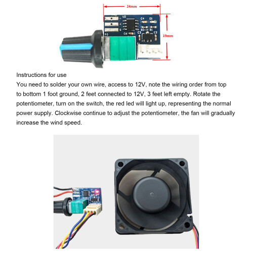 3PCS Computer Case Fan Governor PWM Speed Controller 12V Single Way 4 Pin Low-Power Silent Fan Governor Controller 1