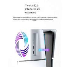 Aolion Konsolen-Lüfter für PS5 Slim, Temperaturregelung, Kühllüfter, Optisches Laufwerk, Digital Edition, Universeller RGB-Lichtlüfter