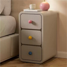 Modern Nightstand with Three Drawer Storage, Space Saving Bedside Table for Bedroom and Living Room, Grey