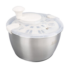 Stainless Steel Salad Spinner 5L with Lid Drain Bowl & Colander for Food Prep