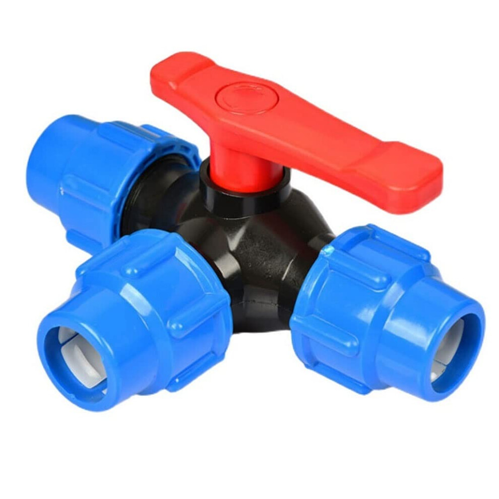 Pvc Three Way Ball Valve 40Mm T Type Leak Flow Control For Irrigation And Water Pipeline 9771547125075