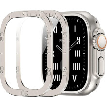 Screen Protector for Apple Watch Ultra 2 49mm with Durable Metal Frame, Anti‑Scratch Matte Black Finish
