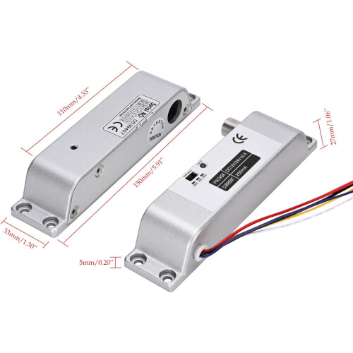 Electric Drop Bolt Lock 12V Fail Secure with Adjustable Time Delay for Access Control Doors 1