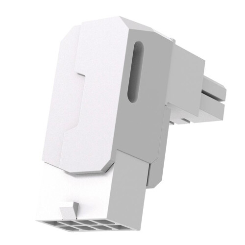 8 Pin PCIe GPU Power Adapter 90 Degree Angled Connector Aluminum Case for Desktop  Card White STD