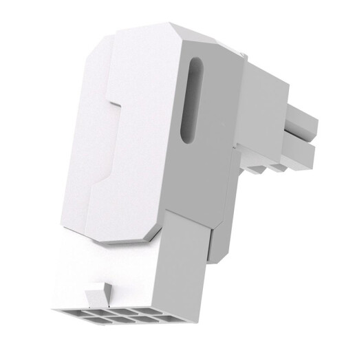 8 Pin PCIe GPU Power Adapter 90 Degree Angled Connector Aluminum Case for Desktop  Card White RVS
