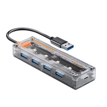 4-in-1-USB-C-Hub-Dockingstation, 5-Gbit/S-Hochgeschwindigkeits-Splitteradapter für Laptops, PCs und Tablets