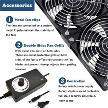 120mm 3000RPM Fan Cooling with Controller 12cm 12V 220V Btc Machine Chassis Workstation Cabinet Radiator Fan EU Plug