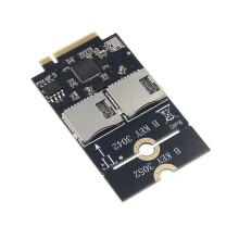 M.2 B-KEY to Double TF Adapter Board Rate 100 - 160M/S Support KEY-B USB3.0 Hot-Swap Stable and Good Performance Design