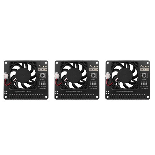 3X Argon Fan HAT for Raspberry Pi 4/ 3 Cooling Fan with Software Adjustable Speed / 40mm  Fan for Raspberry Pi4