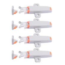 4 Pack Push to Open Double Spring Cabinet Latch Handle Design for Doors and Wardrobes Gray