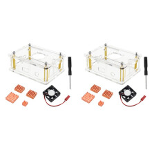 2X FöR Orange Pi 3 LTS-Fodral AkrylhöLje Transparent Shell Kylfläns Skruvmejsel Kylfläkt för Orange Pi 3 LTS