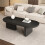 Black Oval Coffee Table, Spray-Painted MDF 7