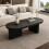 Black Oval Coffee Table, Spray-Painted MDF 8