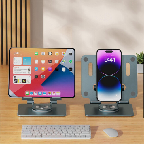 Foldable Adjustable Laptop Holder 360 Rotation Tablet Holder Al-Alloy Stable Compatible with Tablet 2