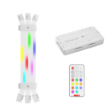 3X8Pin ARGB Card Power Supply Cable RGB Power Extension Cable RGB PSU Cable for 30XX 40XX Cards White