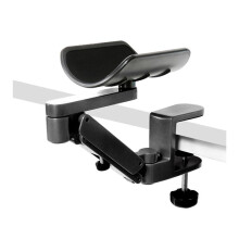 Repose-Bras Réglable en Métal, Support de Poignet, Tapis de Souris Étendu, Accoudoir pour Ordinateur, Confort Ergonomique de la Main, Noir