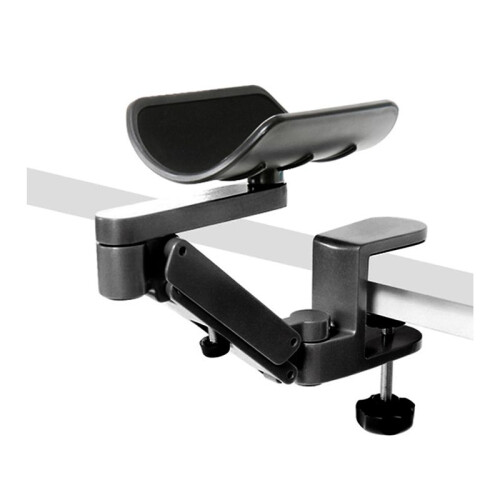 Metal Adjustable Arm Rest Wrist Support Extended Mouse Pad Armrest for Computer Ergonomic Hand Comfort Black