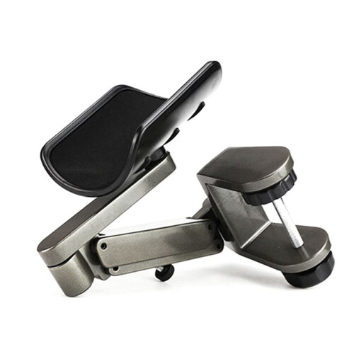 Metal Adjustable Arm Rest Wrist Support Extended Mouse Pad Armrest for Computer Ergonomic Hand Comfort Gray