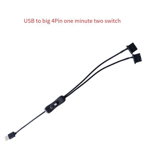 USB 5V to Dual 4PIN  Fan Adapter Cable with  Y Splitter for Computer Chassis Desktop PC Case Cooling 1