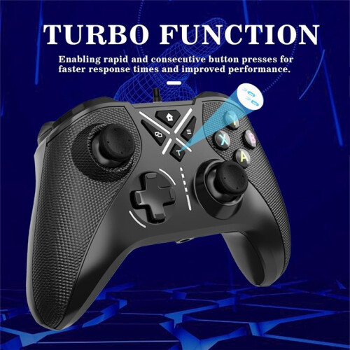 Wired Game Controller with Hall Triggers Joysticks and Turbo Function for  Series S/X,  One, and PC