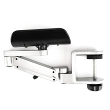 Metal Adjustable Arm Rest Wrist Support Extended Mouse Pad Armrest for Computer Ergonomic Hand Comfort Silver