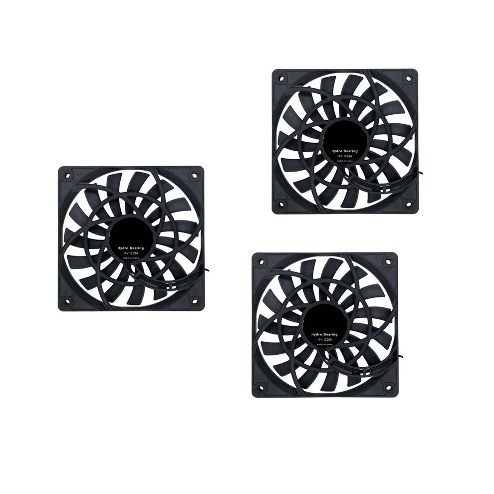 3X Mute 120Mm 12Cm Pwm Cooling Fan Slim 12Mm,New 120X120x12mm 12V 0.25A 1400Rpm Computer Pc Case Chassis Cooler Quiet 4713401825634