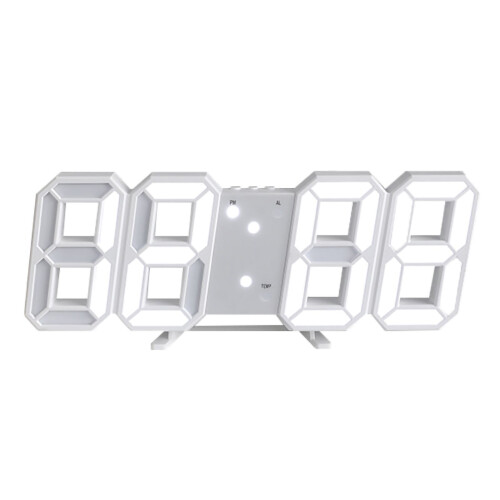 Horloge murale LED 3D, plastique, lettres blanches 1