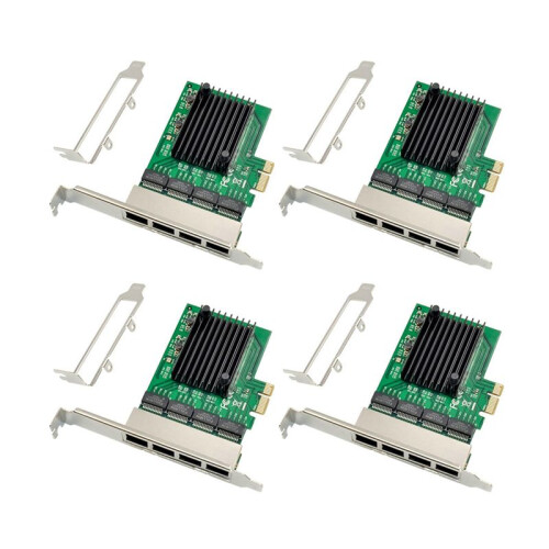 4X RJ-45 4-Port Ethernet Server Adapter Gigabit Network Card PCI-E X1 Interface