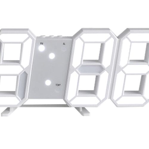 Horloge murale LED 3D, plastique, lettres blanches 2
