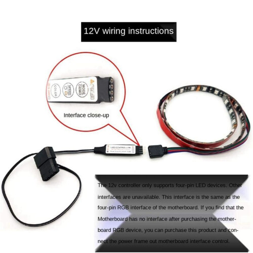 10X Computer Fan Lighting Effect Controller,5V 3-Pin/12V 4-Pin RGB Fan Equipment Wire Control/Remote Controller 1