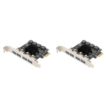 2X Scheda PCI Express USB 3.0 A 4 Porte Scheda di Espansione PCI-e USB 3.0 Scheda Adattatore da PCIE A USB 3.0 per Slot PCIE 1X 4X 8X 16X