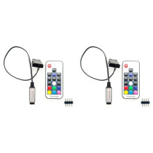 2X Computer Fan Lighting Effect Controller,5V 3-Pin/12V 4-Pin RGB Fan Equipment Wire Control/Remote Controller
