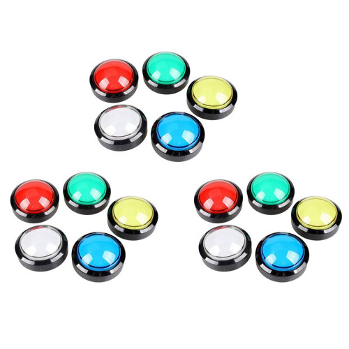 15X Arcade Buttons 60mm Dome 2.36 Polegadas Botão LED com Microinterruptor para Arcade Machine Console de Videogame
