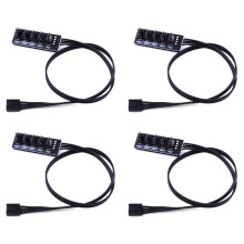 4pcs 40cm 1 to 5 4-Pin  TX4 PWM Fan CPU HUB Splitter PC Case Chasis Cooler Extension Cable Adapter Controller
