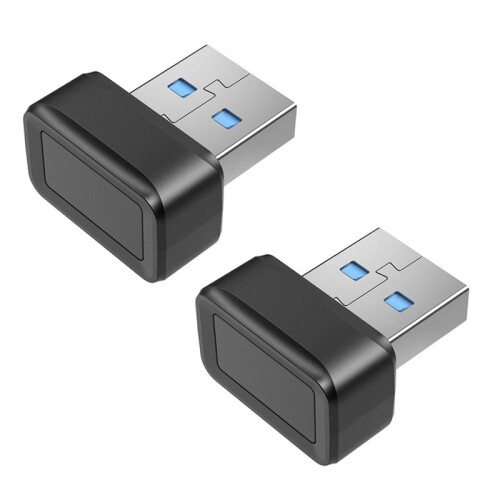 2Pcs USB Fingerprint Key Reader Password Free Security Key for Windows 10/11 Hello PC Fingerprint Sensor Module