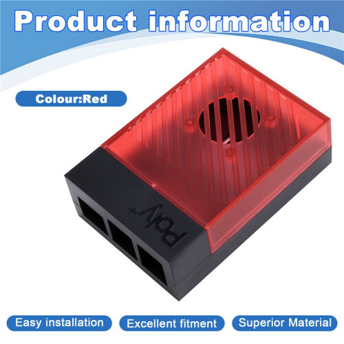 For Raspberry Pi 5 Case with Cooling Fan Enhanced Protection Durable Design Easy Assembly Perfect Fit Red 2