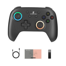 ANBERNIC RGP01 Gamepad Wireless Game Controller RGB Hall Effect Joystick for PC Android IOS Steam Black