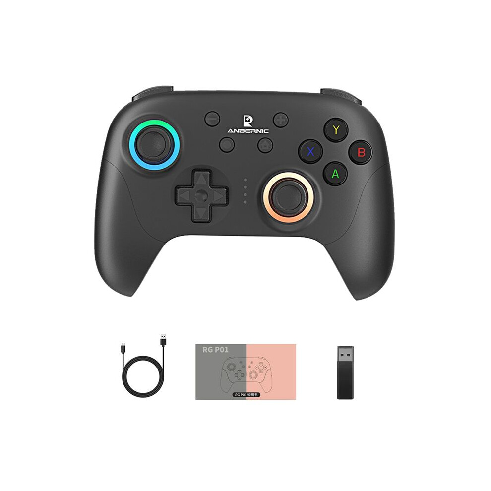Anbernic Rgp01 Gamepad Wireless Game Controller Rgb Hall Effect Joystick For Pc Android Ios Steam Black 4711354018622