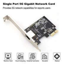 Carte Réseau 5G Pcie Vers RJ45 Puce RTL8126 Carte Réseau Gigabit Ethernet PCI Express 10/100/2500/5000 Mbps pour Ordinateur de Bureau