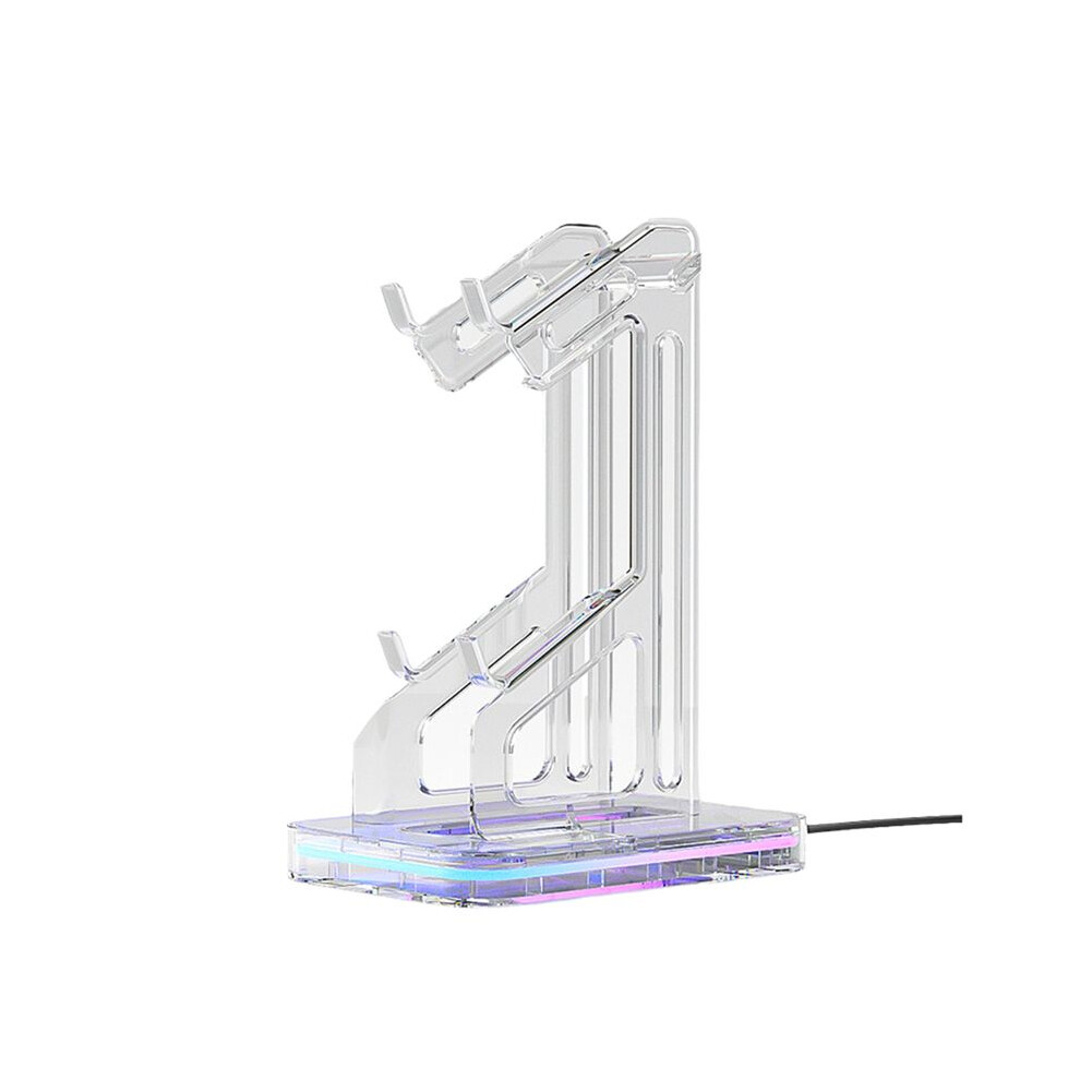Dual Game Controller Holder Rgb Acrylic Gamepad Desktop Stand Headphone Bracket For Game Console 4711640027598