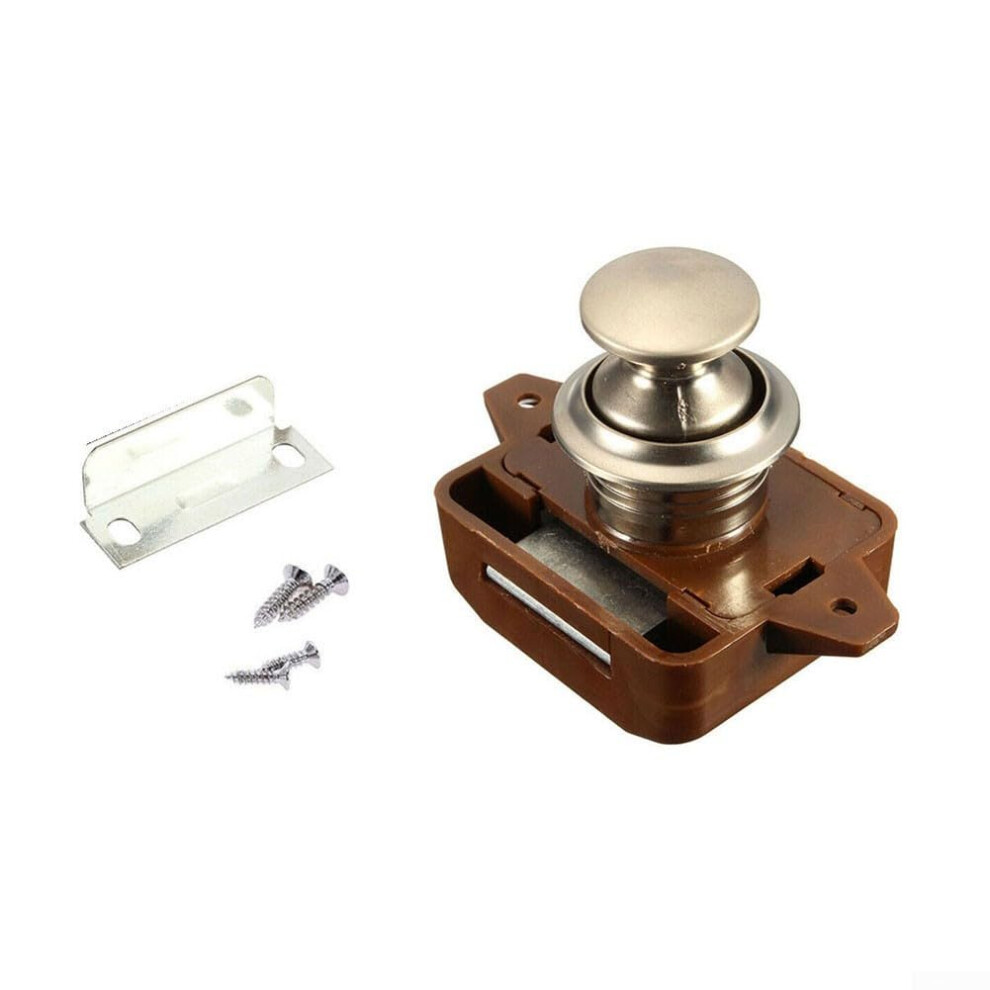 Rv Cabinet Lock Button Brown Abs Zinc Latch For Caravan Doors Marine Boats And Motorhomes 9092120872552