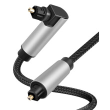 90 Degree Optical Audio Cable, Right Angle Toslink Cable, Digital Fibre Optic Cable for Soundbar, TV, Home Theater,2M