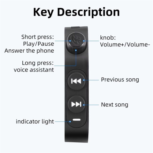 Motorcycle Handlebar Controller  Wireless Media Controller Bike Handlebar Waterproof Media Remote
