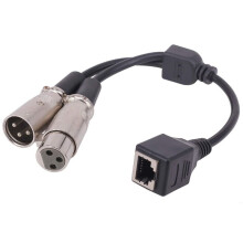Um Ponto, Duas Linhas RJ45 para XLR Macho + Fêmea RJ45 Fêmea para XLR Macho + XLR Macho Cabo Curto de Transmissão de Sinal de Áudio de 0,15 M