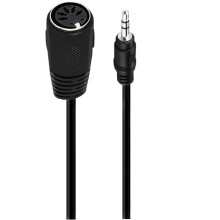 Cable DIN A 3,5 mm (50 cm), Conector Hembra DIN de 5 Pines A Conector Macho DIN de 3,5 mm, Adaptador de Entrada Estéreo para Auriculares AUX de
