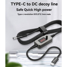 Type C to Power Boost Cable USB C to Adapter Cable 5V/9V/12V/15V/20V Adjustable Voltage PD Fast Charging Cable