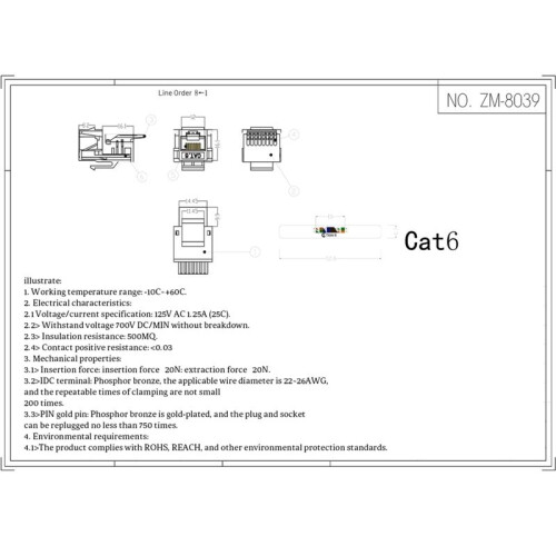 50 Pack Cat6 Tool-Less RJ45, No Punch-Down Tool Required Module Coupler, CAT6 Six-Category Network Module,White 1