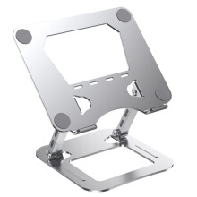 Laptopstandaard van Gelegeerd Staal, Opvouwbaar, Laptopkoelbasis, Ergonomisch, Licht en Handig Ontwerp, Computeraccessoires, Zilver