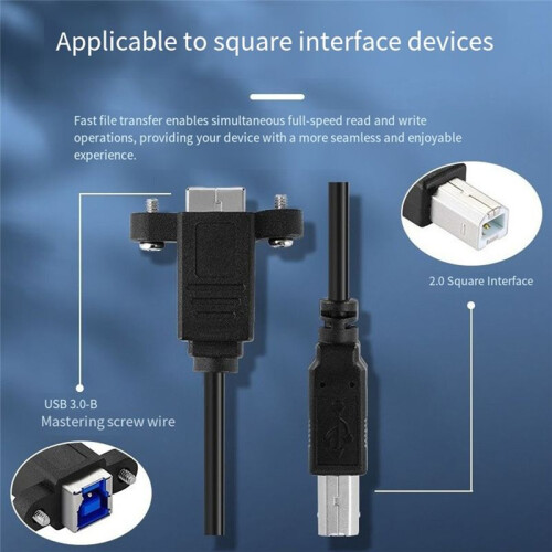 USB 3.0 Type-B Female to USB2.0 Type-B Male Cable Extension 5Gbps for Disk SSD Camera Data 30cm 2